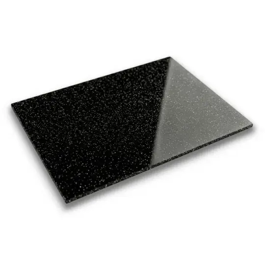 PMMA akrylová deska - 3 mm - 400x600 mm - třpytivě černá - 1 ks. Tovární Cena