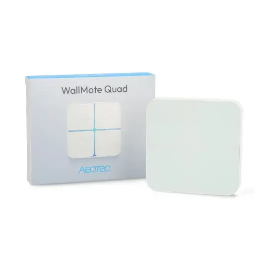 Must-Have Aeotec WallMote Quad - Dálkové ovládání pro aktivaci scén a akcí - 4 tlačítka - Z-Wave - Bílé