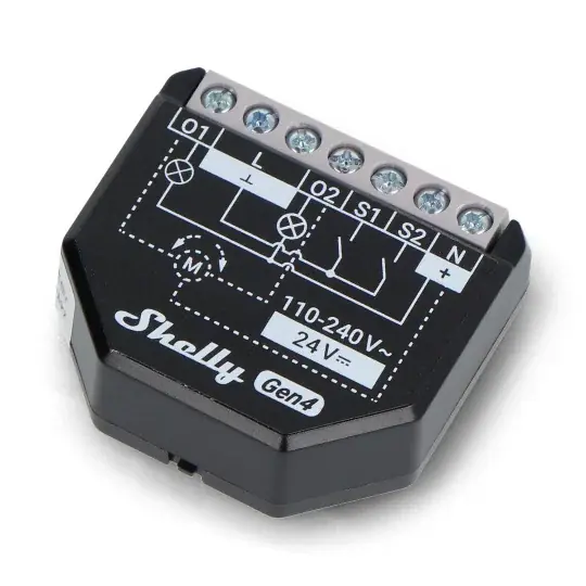 Vysoce Kvalitní Shelly Plus 2PM Gen4 - 2kanálový zapuštěný reléový/ovládač rolet 110-240V - WiFi/Bluetooth/ZigBee/Matter
