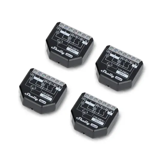 Shelly Plus 2PM Gen4 - 2kanálový zapuštěný reléový/ovládač rolet 110-240V - WiFi/Bluetooth/ZigBee/Matter - 4 ks. Akční Cena
