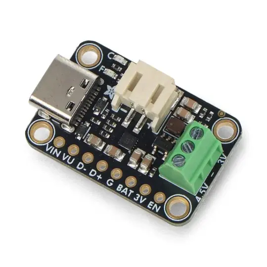 Dokud Zásoby Vydrží Nabíjecí modul Li-Pol 3,3V bq25185 pro baterie s USB typem C/DC/solárním panelem - Adafruit 6092