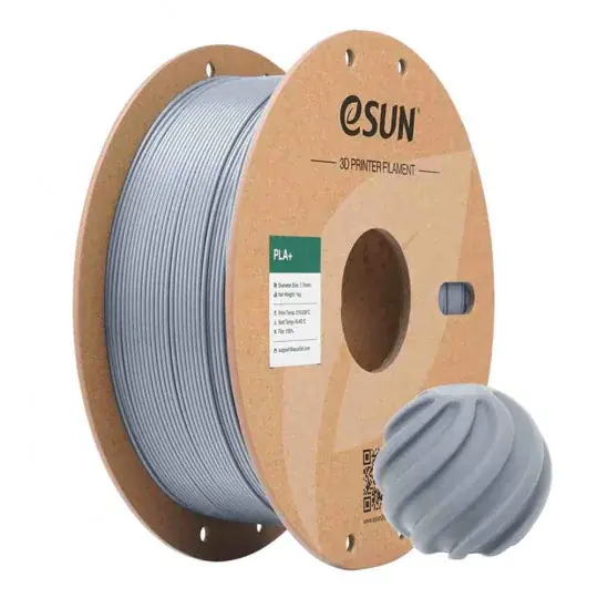 Autentický eSUN PLA+ filament 1,75 mm 1 kg - stříbrný