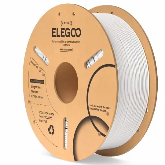 Ověřený Elegoo PLA filament 1,75 mm 1 kg - RFID - bílý