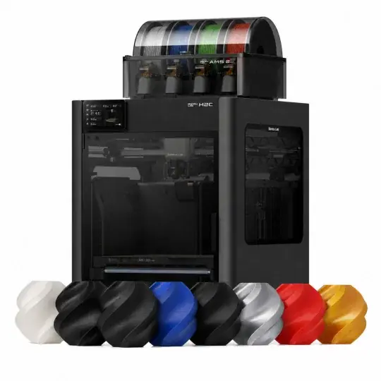 Odeslání Ihned Balení - kombinovaná 3D tiskárna Bambu Lab H2C AMS + 8x PLA a PETG filamenty