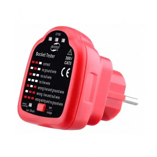 Tester zásuvek 230V RCD - Benetech GT85 Aktuální