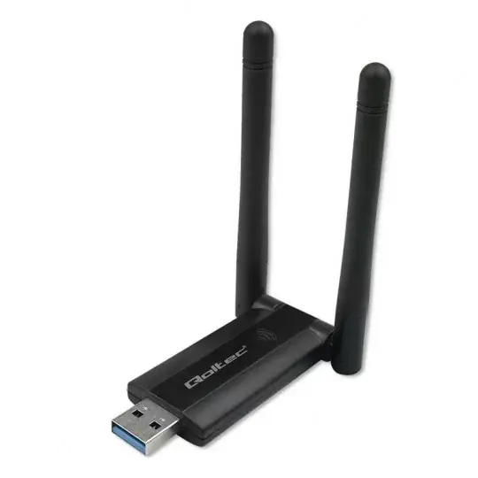 Odeslání Ihned Bezdrátová WiFi dvoupásmová síťová karta 2,4/5 GHz - USB 3.0 - AC 1200 Mb/s - Qoltec 56987