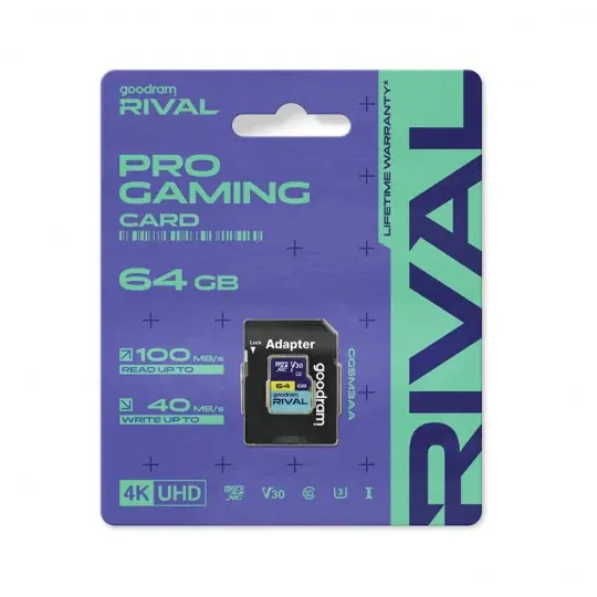 Poslední Šance Paměťová karta Goodram RIVAL M3AA microSD 64GB 100MB/s třída A2 V30 s adaptérem