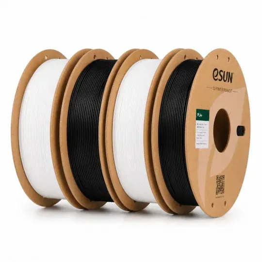 Super Cena eSUN Filament Spool Pack - Černobílý PLA+ - 4 ks.