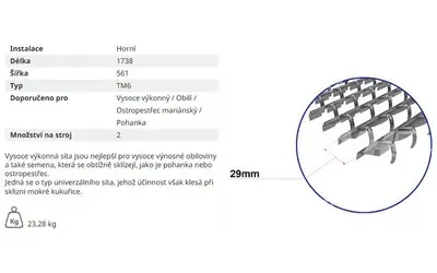 Výhodná Nabídka Žaluziové síto - horní - 1738x561 mm (TM6)