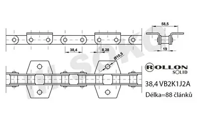 Samostatný řetěz 88 čl. - 3379 mm Expresní Doručení