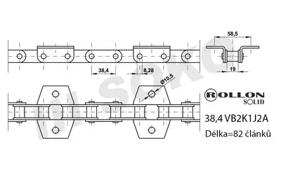 Samostatný řetěz CLAAS 680486 Nová Kolekce