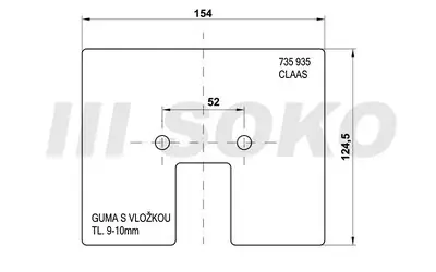 154x124x10 Gumová lopatka elevátoru Výprodej