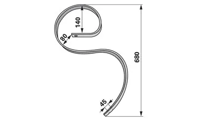 Pero kombinátoru bez radličky, 45 x 12 x 680 mm, montážní výška 520 mm Nízká Cena