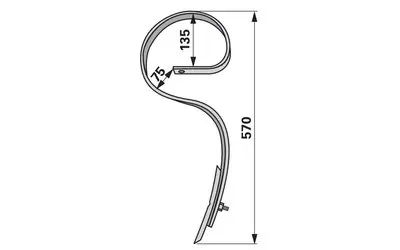 Pero kombinátoru s radličkou, 32 x 10 x 570 mm montážní výška 415 mm Ověřený