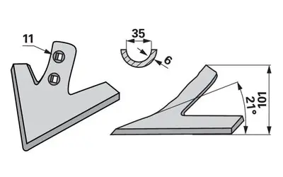 Dokud Zásoby Vydrží Šípová radlice 200 x 6 mm, rozteč otvorů 45, úhel 21°