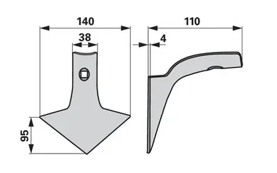 Šípová radlice 140 x 4 mm Väderstad 494539 Originální