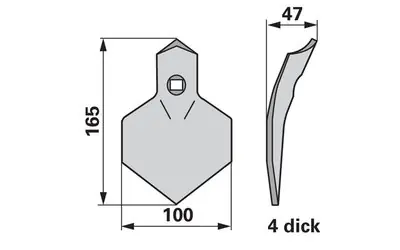 Vysoce Kvalitní Šípová radlice 100 x 4 x 165 mm