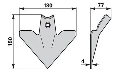 Šípová radlice 180 x 4 x 170 mm Značkový