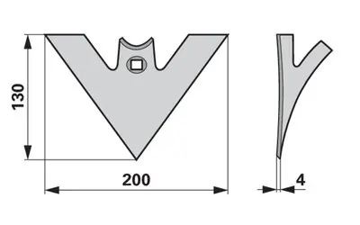 Must-Have Šípová radlice 200 x 4 x 130 mm