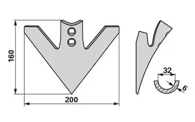 Šípová radlice 200 x 6 mm, rozteč otvorů 27 Kup Teď