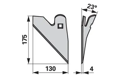 Půlradlice pravá, 130 x 4 mm, úhel 23° Tovární Cena