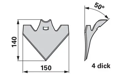 Šípová radlice 150 x 4 mm, úhel 50° Hit Sezóny