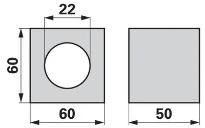 Dřevěné pouzdro 50 x 60 x 60 mm, ø 22 mm Expresní Doručení