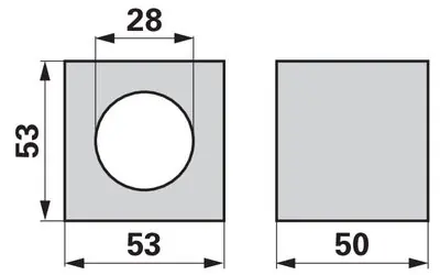 Dřevěné pouzdro 53 x 53 x 53 mm, ø 28 mm Výhodná Nabídka