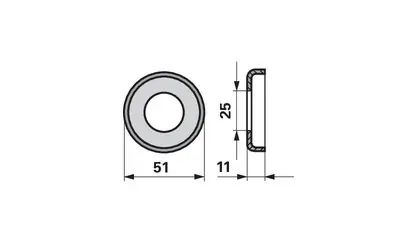 Kryt 51 x 11 mm, vnitřní ø 25 mm Originální