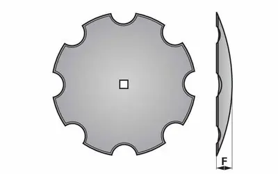 Disk podmítače ozubený, 560 mm, čtyřhran 31 x 31 mm, síla 5 mm Nová Kolekce