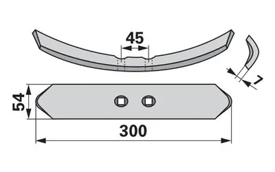 Expresní Doručení Radlice 54 x 7 x 300 mm, rozteč 45 mm