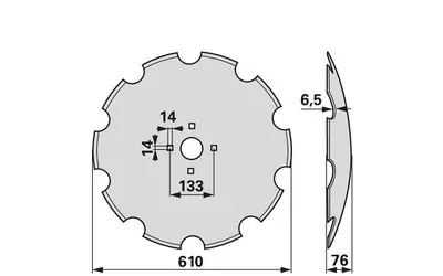 Disk podmítače ozubený Regent 517.24.14 Oblíbený