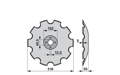 Disk podmítače ozubený Knoche 258513 Přímo Od Výrobce