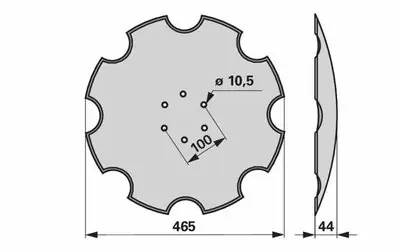 Ověřený Disk podmítače ozubený Lemken 3490471