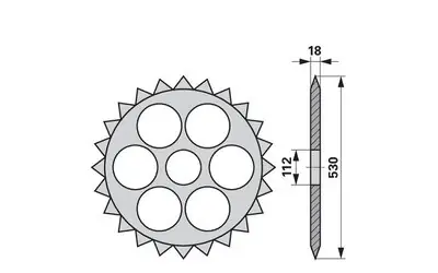 Ozubené kolo 530 x 112 mm Omezená Nabídka