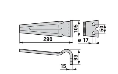 Nůž rotačních bran rovný Forigo RLM58001 Nová Kolekce