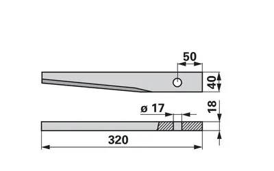 Autentický Nůž rotačních bran rovný Kuhn 525.037.00