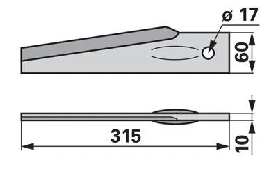 Nejlepší Cena Nůž rotačních bran pravý, 60 x 13 x 310 mm Lemken
