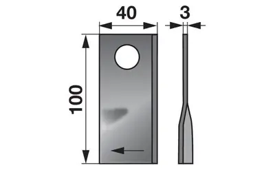 Nůž rotačky pravý (25ks) 100x40x3, d=19,0 Expresní Doručení
