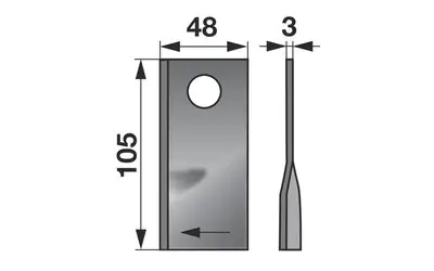 Nůž rotačky pravý (25ks) 105x48x3, d=19,0 Nejlepší Cena