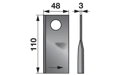 Nůž rotačky levý (25ks) 110x48x3, d=21,0 Rychlé Dodání