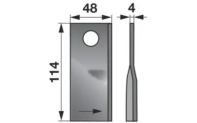 Nůž rotačky levý (25ks) 114x48x4, d=19,0 Horká Nabídka