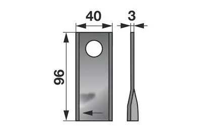 Nejlepší Volba Nůž rotačky pravý (25ks) 96x40x3, d=19,0