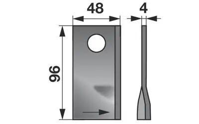 Zlevněný Nůž rotačky levý (25ks) 96x48x4, d=19,0