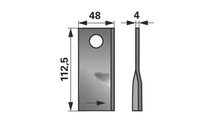 Víkendová Akce Nůž rotačky levý (25ks) 112,5x48x4, d=19,0
