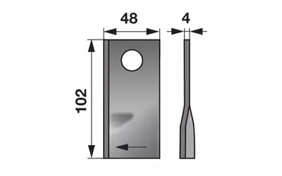 Omezená Nabídka Nůž rotačky pravý (25ks) 102x48x4, d=19,0