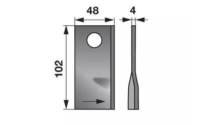 Bezpečná Platba Nůž rotačky levý (25ks) 102x48x4, d=19,0
