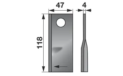 Bezpečná Platba Nůž rotačky pravý (25ks) 118x47x4, d=19,0