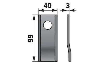 Levný Nůž rotačky vyhnutý (25ks) 99x40x3, d=19,0