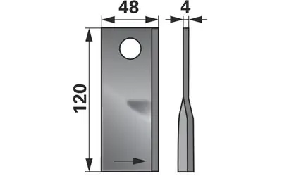 Odeslání Ihned Nůž rotačky levý (25ks) 120x48x4, d=18,5